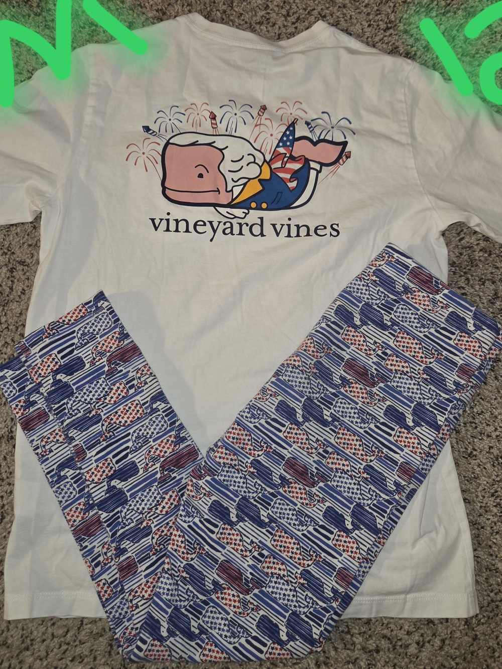 Vineyard Vines 4th July Whale Set Outfit Girls Size 12